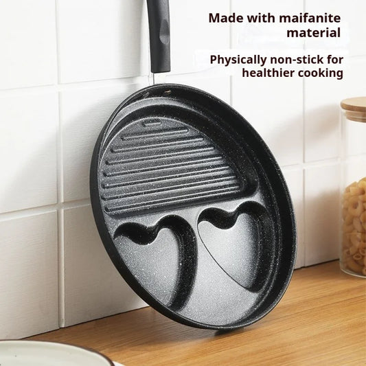 Padella antiaderente da 4 tazze, padella multiuso per la colazione, ideale per preparare uova, hamburger e pancake in cucina.