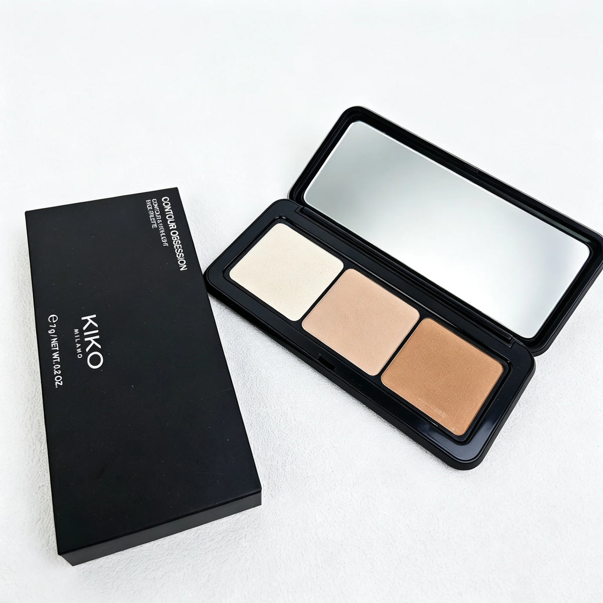 KIKO Contour Obsession Palette Contour & Highlighter per Scolpire Naso e Linea della Mascella, Trucco Viso Facile da Sfumare, Compatto con Specchio Integrato