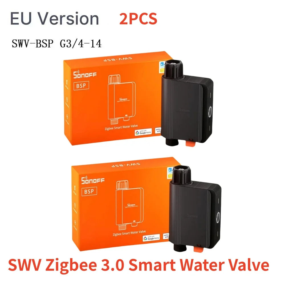 SONOFF SWV SONOFF Valvola dell'Acqua SWV-BSP ZIGBEE, Sistema di Controllo Irrigazione Intelligente, Timer, Controllo Vocale tramite App Google Eweli