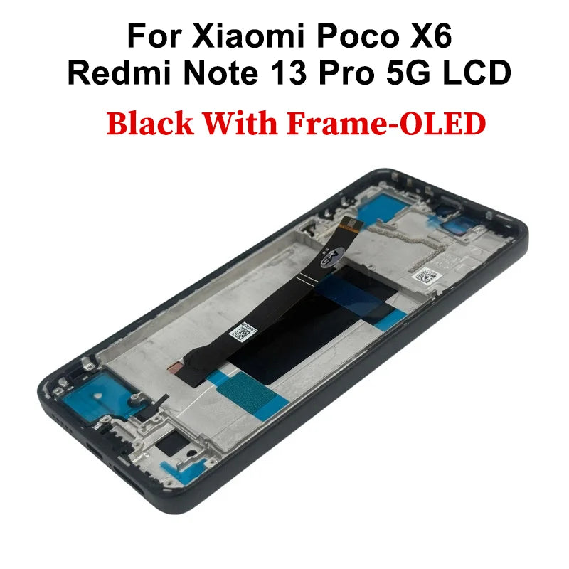 Display OLED per Xiaomi Poco X6, schermo LCD con digitalizzatore touch per Redmi Note 13 Pro 5G, modello 23122PCD1G, assemblaggio per Poco X6 Pro, display LCD K70E.