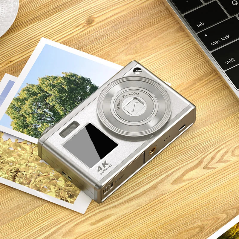 Fotocamera digitale 4K con doppio schermo, obiettivo telescopico, zoom ottico 16x ad alta definizione, fotocamera impermeabile, ideale per selfie, per migliorare l’aspetto, per uso domestico, modello C23.