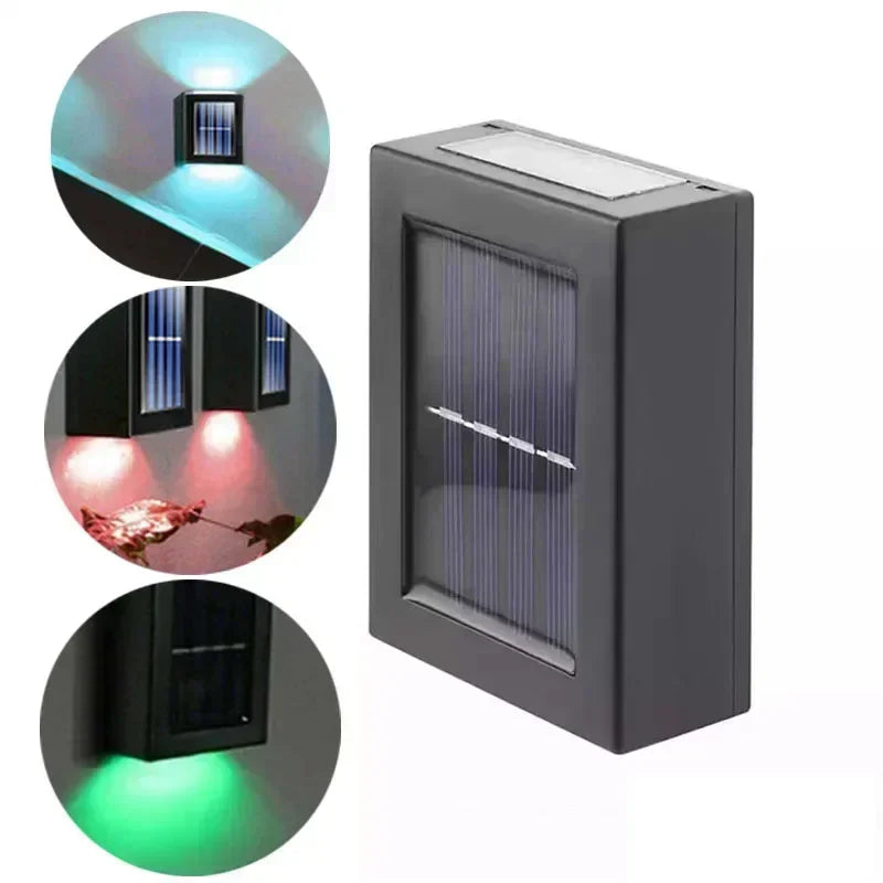 Faretti solari su e giù per esterni, lampada da parete stradale a energia solare lampada solare impermeabile da giardino decorativa