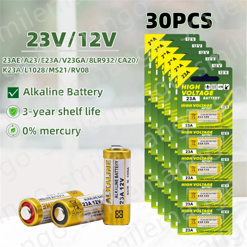 5-100PCS A23 23A 12V Batteria Alcalina 23GA A23S E23A EL12 MN21 V23GA GP23A MS21 LRV08 Per Campanello di Controllo Remoto Giocattolo Elettrico