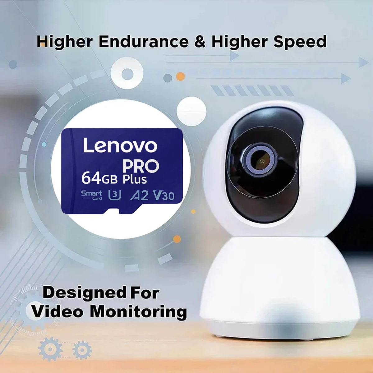 Scheda di memoria Lenovo TF, Micro SD, 128 GB, 256 GB, 512 GB, 1 TB, UHS-I, U3, V30, impermeabile, resistente agli urti, per smartphone, tablet e sistemi di videosorveglianza.
