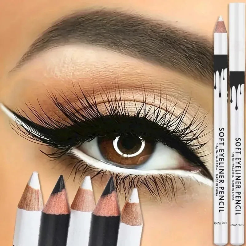 1/12 pezzi Eyeliner Bianco per Trucco Occhi, Lunga Durata, Facile da Applicare, Illuminante per Occhi, Impermeabile, Matite Eyeliner alla Moda, Strumenti per il Trucco degli Occhi