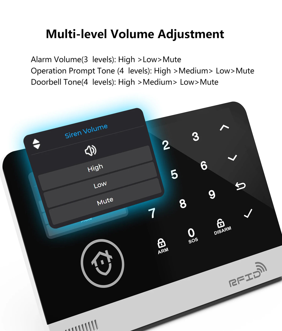 Kit Sistema di Allarme Domestico Intelligente Tugard con WiFi GSM, Sirena Wireless 120dB, Sensore di Movimento, Controllo Remoto tramite App Tuya
