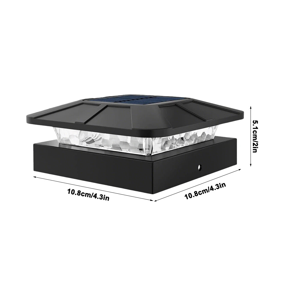 Luci solari per pali da bancaria 3 modalità di illuminazione Luci per pali per recinzione da ponte adatte per pali in vinile in legno 4x4 per decorare il portico del patio