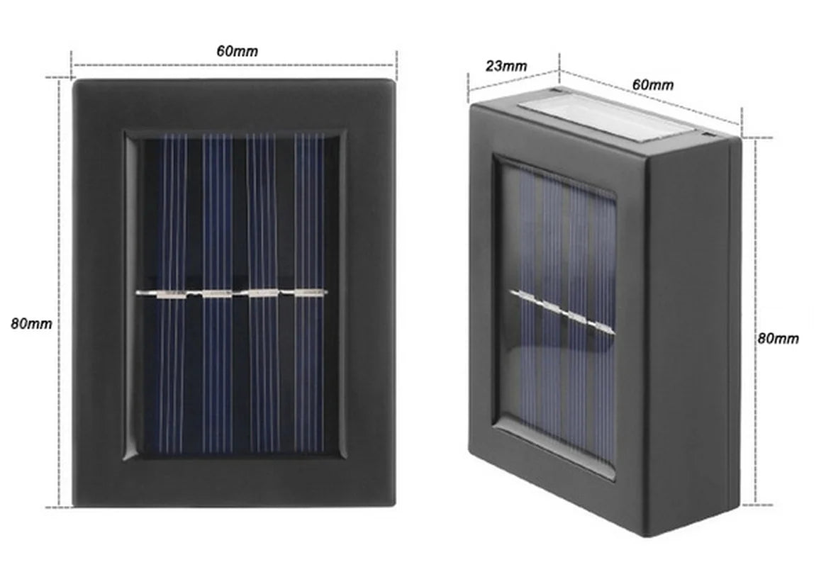 Faretti solari su e giù per esterni, lampada da parete stradale Lampada solare ad energia solare Lampada solare impermeabile decorativa da giardino
