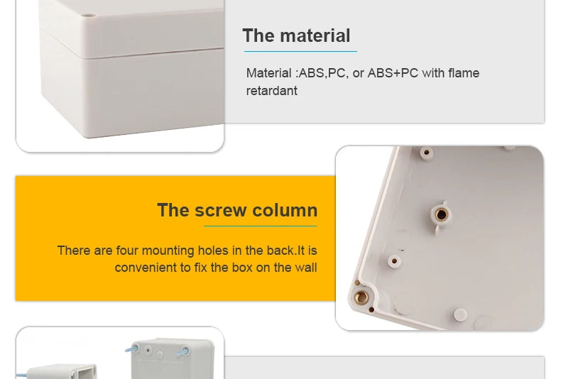 Scatola di giunzione in plastica ABS serie F Cavo a vite Scatola di giunzione impermeabile personalizzata Custodia per scatola di giunzione elettrica esterna Ip66