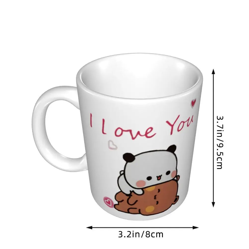 Tazze personalizzate per coppia Bubu Dudu Panda e Brownie Bear Tazza da caffè per tè al latte in ceramica fai-da-te