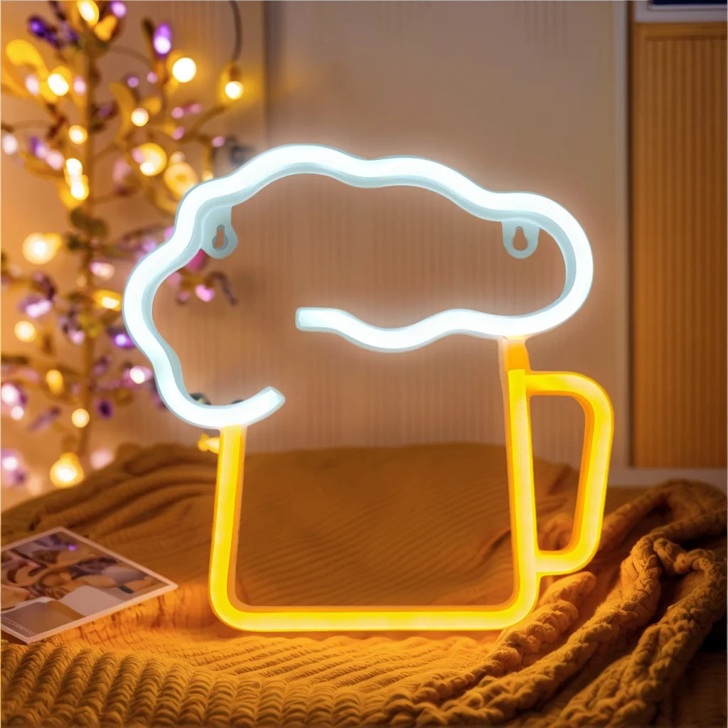 1 pezzo, luce al neon decorativa per un'atmosfera artistica moderna, decorazione da parete per feste natalizie, regalo per matrimoni, scene di laurea, alimentata tramite USB o a batteria (batteria non inclusa)