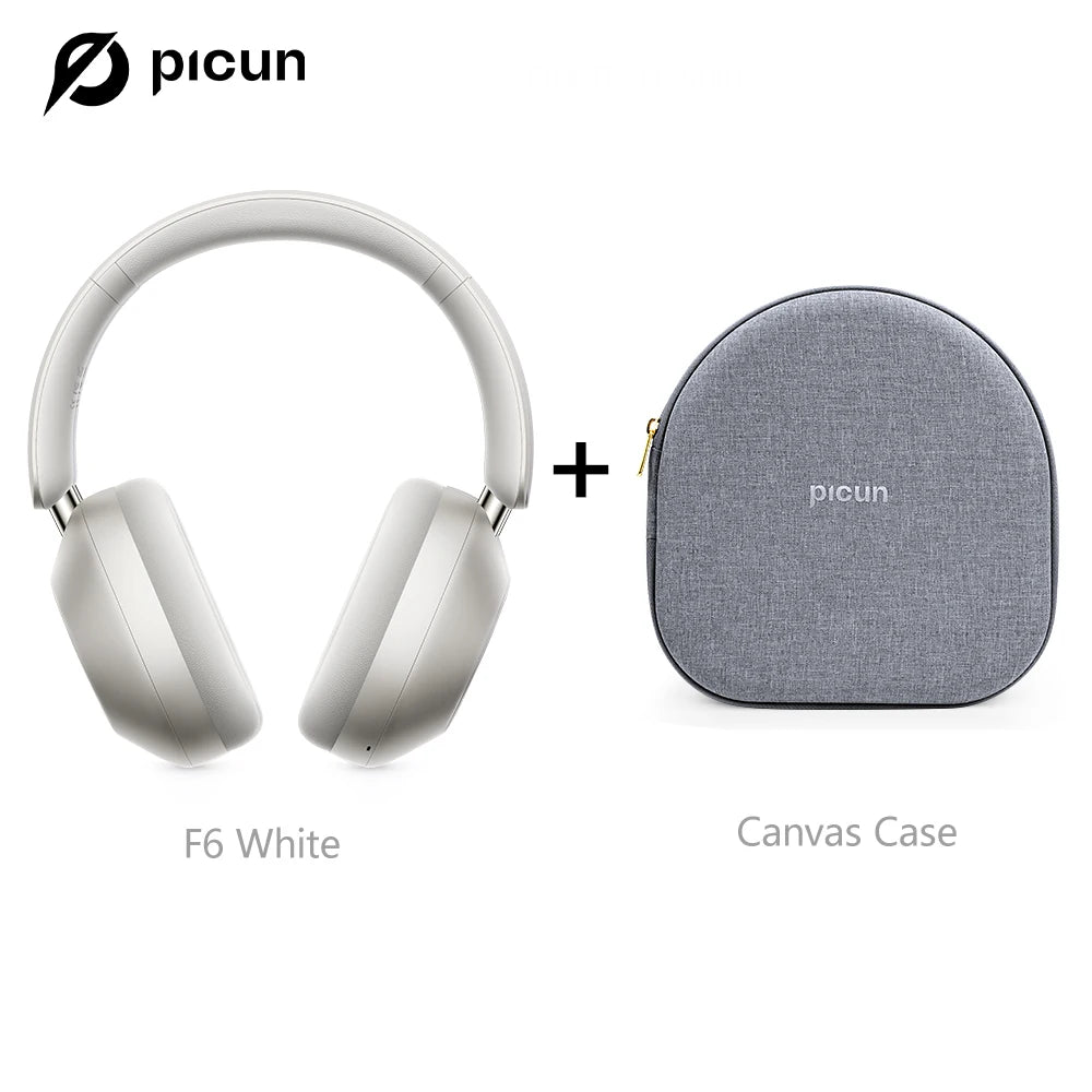 Picun F6 Cuffie wireless con cancellazione attiva del rumore Monitoraggio della testa Audio 3D 40mm Cuffie Bluetooth ANC ad alta risoluzione Controllo APP HIFI
