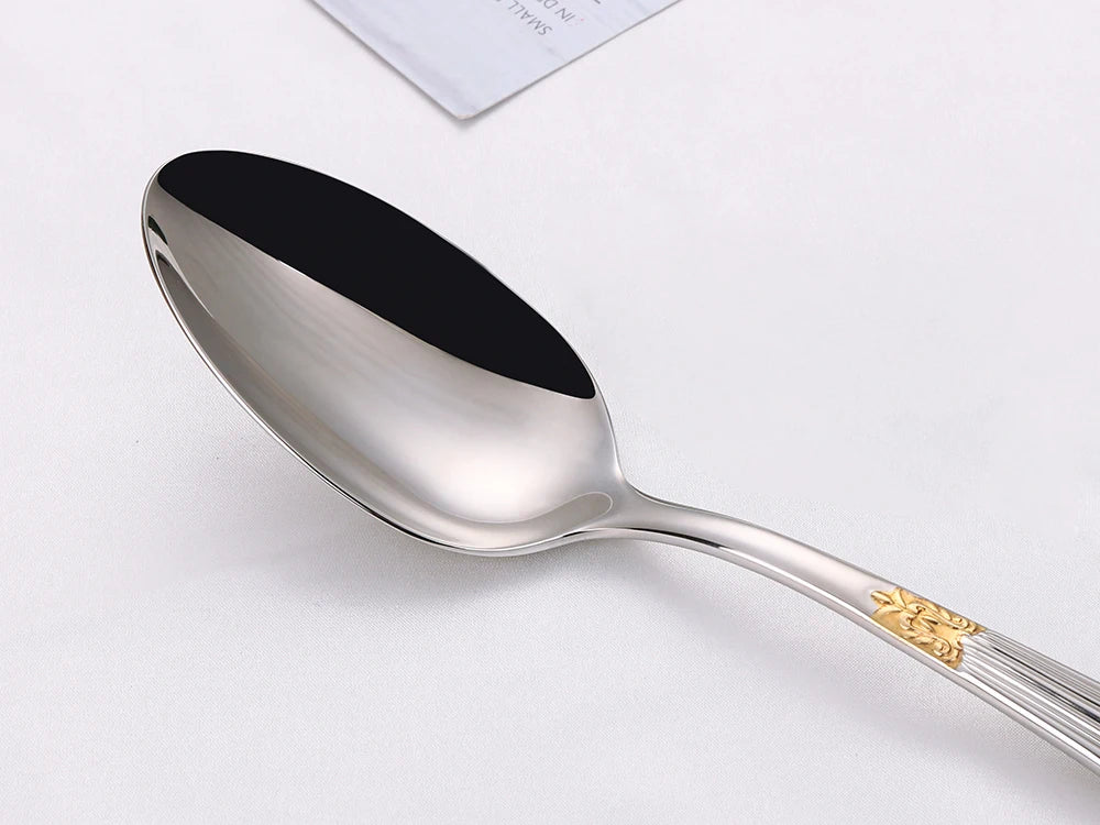 Set di 6 cucchiai da tavola da 6 cucchiai da zuppa in acciaio inossidabile Set di cucchiai da zuppa Royal 6 pezzi per cucina/casa/ristorante
