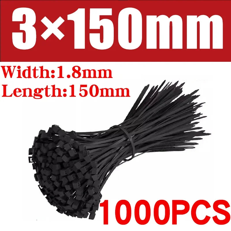 500/1000PCS fascette per cavi in Nylon di plastica fascette per cavi autobloccanti cinghie per cavi regolabili anello di fissaggio fascette per cavi per ufficio a casa