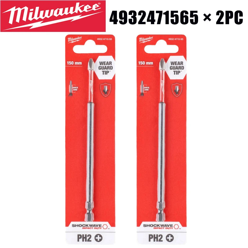 Milwaukee Ultimate Fit PH2 150mm Punta per Avvitatore a Impatto 4932471565 Shockwave Resistente all'Usura