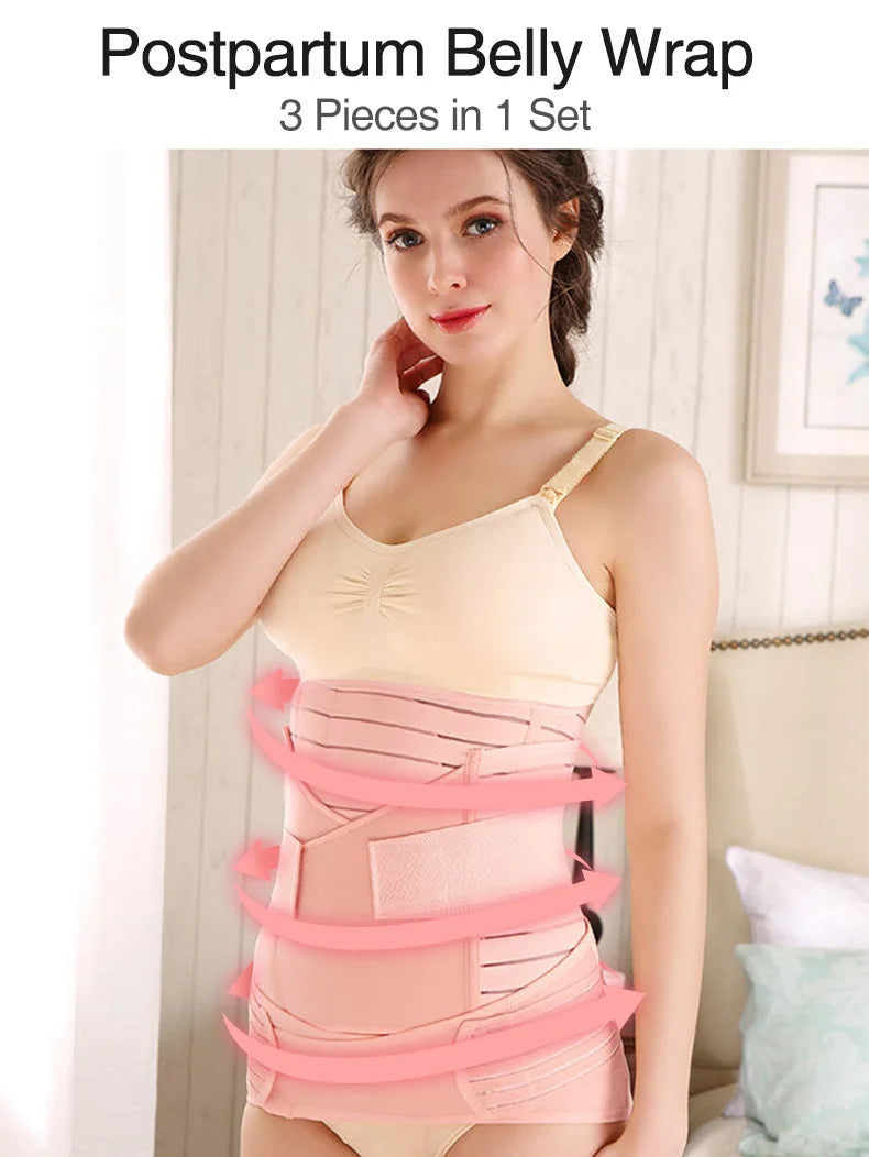 3in1 Corsetto Dopo Il Parto Fascia Pancia Donne Incinte Pancia Pancia Pancia Pelvi Cintura Avvolgente Vita Trainer Recupero Fasciatura Cinghia Body Shaper