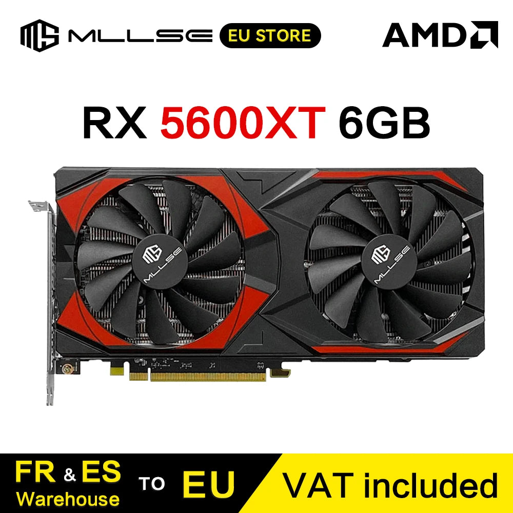 Scheda Grafica da Gaming MLLSE RX 5600 XT 6GB, 192bit GDDR6, 8pin PCI-E 4.0, GPU AMD Radeon per Giochi, Scheda Video Desktop RX 5600XT 6GB