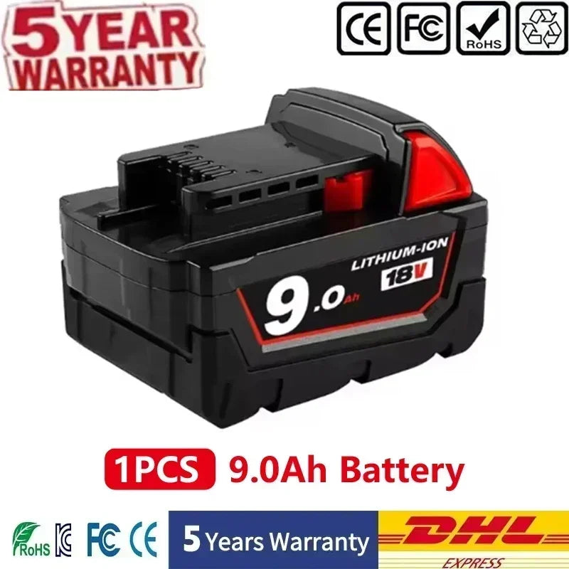 Batteria sostitutiva da 18 V 12,0 Ah, compatibile Milwaukee M18 - Batteria ricaricabile agli ioni di litio 21700 a 15 celle Modello M18 - 48-11-1815
