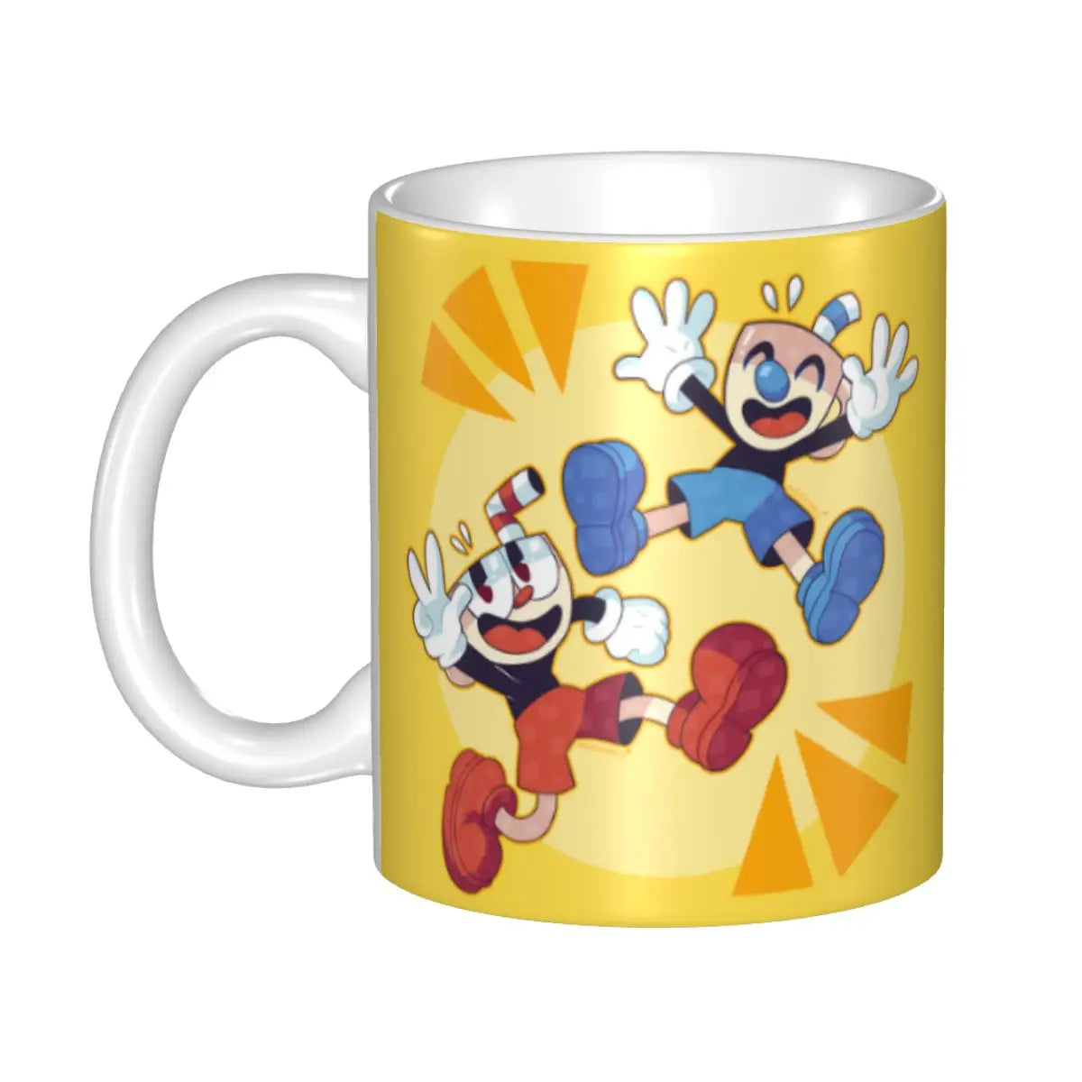 Tazze da caffè personalizzate CupHead e MugMan personaggi dei videogiochi elettronici fai da te tazza da tè al latte in ceramica