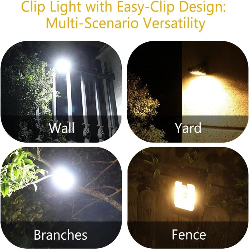Clip su luci solari LED impermeabili per esterni Luci con sensore di movimento 3 modalità 3 modi di montaggio Illuminazione di sicurezza solare per recinzione