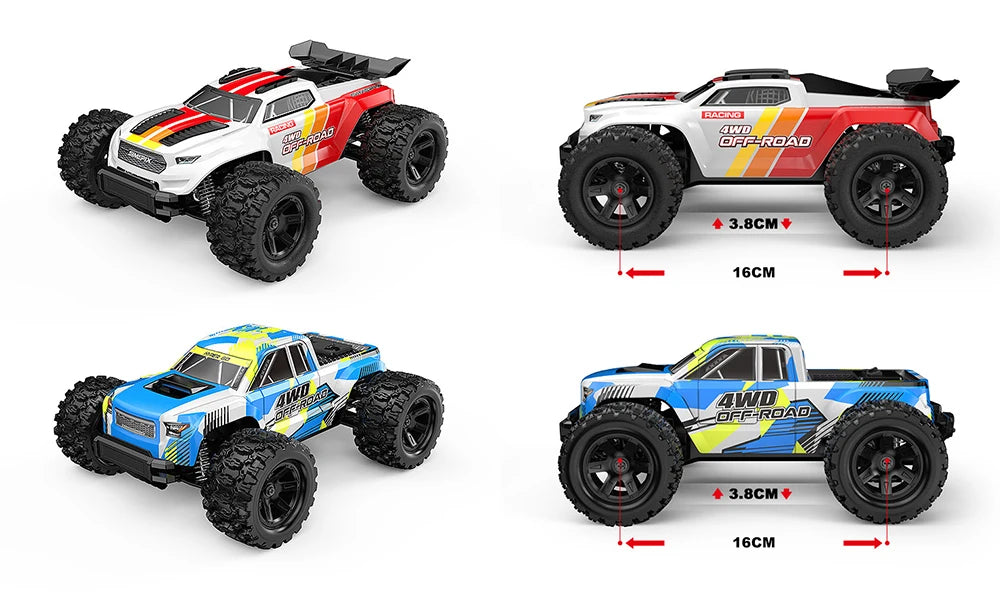 Local+ HYPER GO MJX 12212 1:12 18208 1:18 Monster Truck RC Elettrico a Quattro Ruote Motrici 3S ad Alta Velocità con Motore Brushless, Auto RC Fuoristrada 4x4 con Spedizione Locale in 24h dall'UE