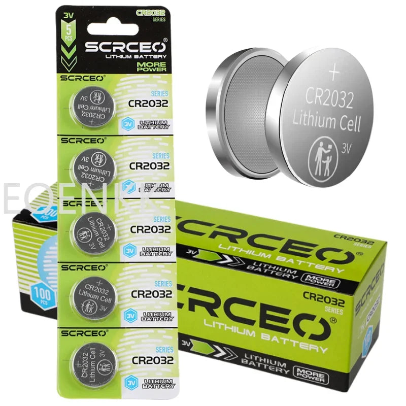 Batteria al litio CR2032 3V da 50-500 pezzi, batteria a bottone CR 2032 per orologi, giocattoli, calcolatrici, telecomandi auto, pile a bottone