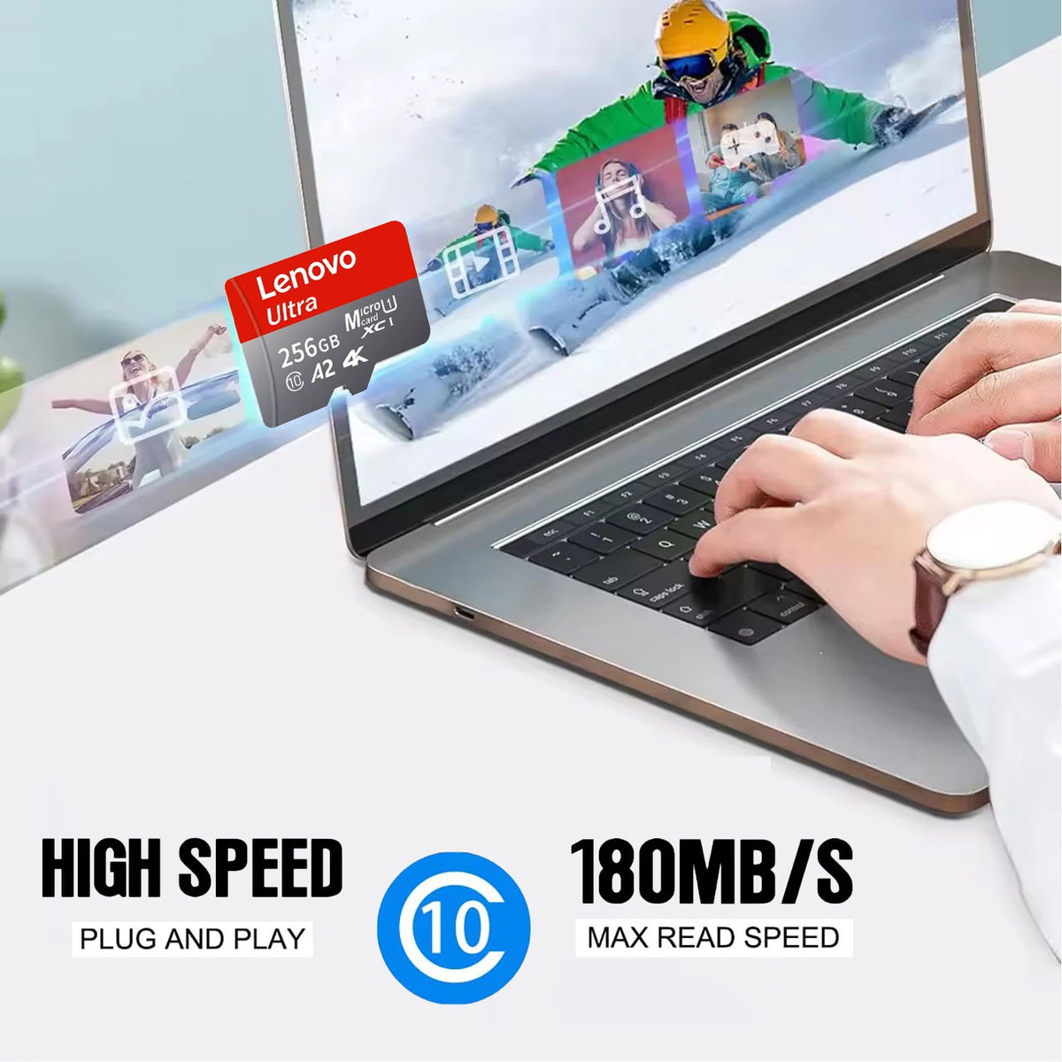 Scheda di memoria Lenovo da 1 TB, scheda di memoria ad alta velocità da 128 GB, scheda Micro SD da 512 GB e 256 GB, classe 10, scheda TF per smartphone, tablet e droni.