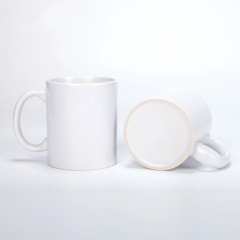 Tazze in Ceramica Bianca per Sublimazione 11Oz, Set da 2/4/12 Pezzi, Tazze in Porcellana per Caffè e Latte, Personalizzabili con Logo, Regalo per la Famiglia