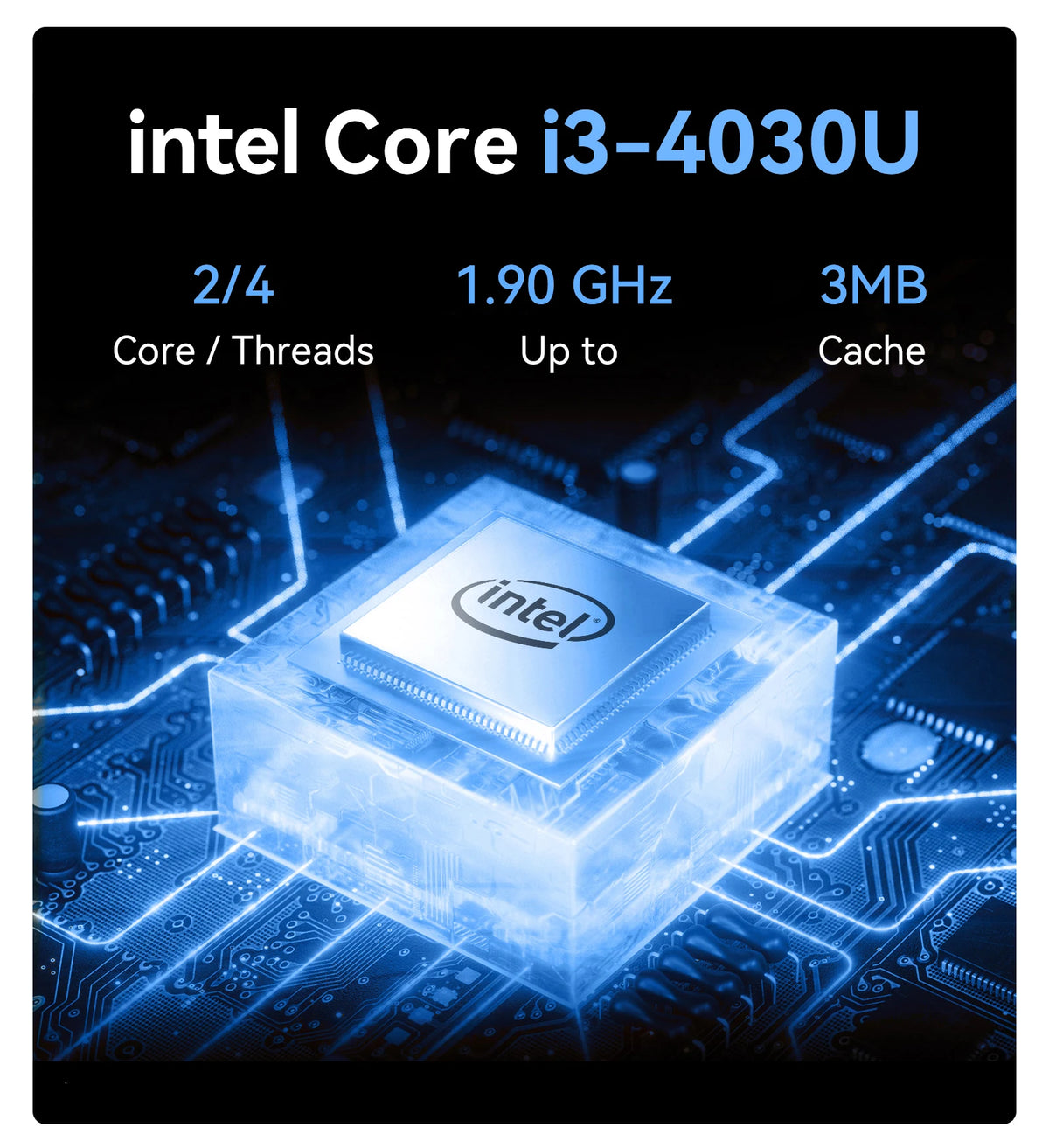 Mini PC MLLSE M2 con Intel Core i3-4030U, 8GB di RAM DDR3, SSD da 128GB, Wi-Fi 5, Bluetooth 4.2, Windows 10 , Mini Computer Desktop