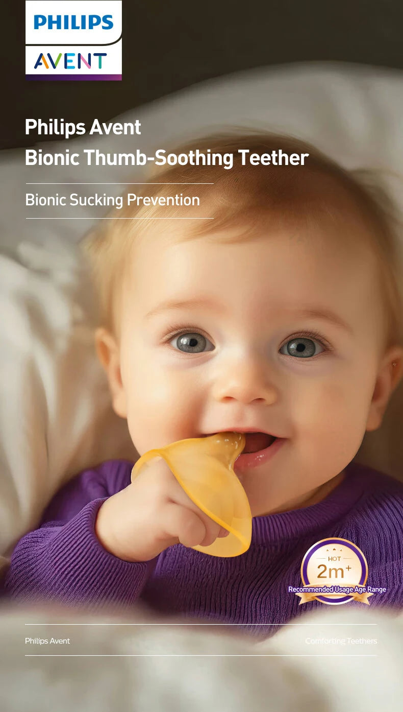 Philips Avent Massaggiagengive Bionico per Neonati in Silicone Liquido Anti Succhiare il Pollice Giocattolo per la Dentizione per Neonati dai 2+ Mesi