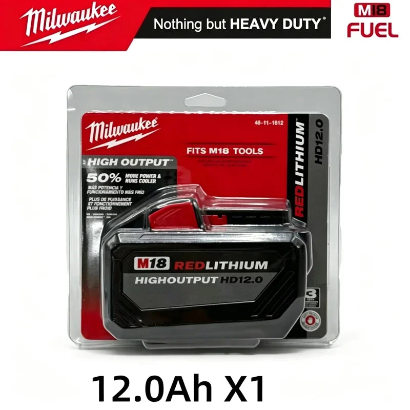 Batteria agli ioni di litio Milwaukee M18 18V 6.0Ah 12.0Ah ad alta potenza, 100% originale, per utensili elettrici a batteria 48-11-1850 48-11-1815