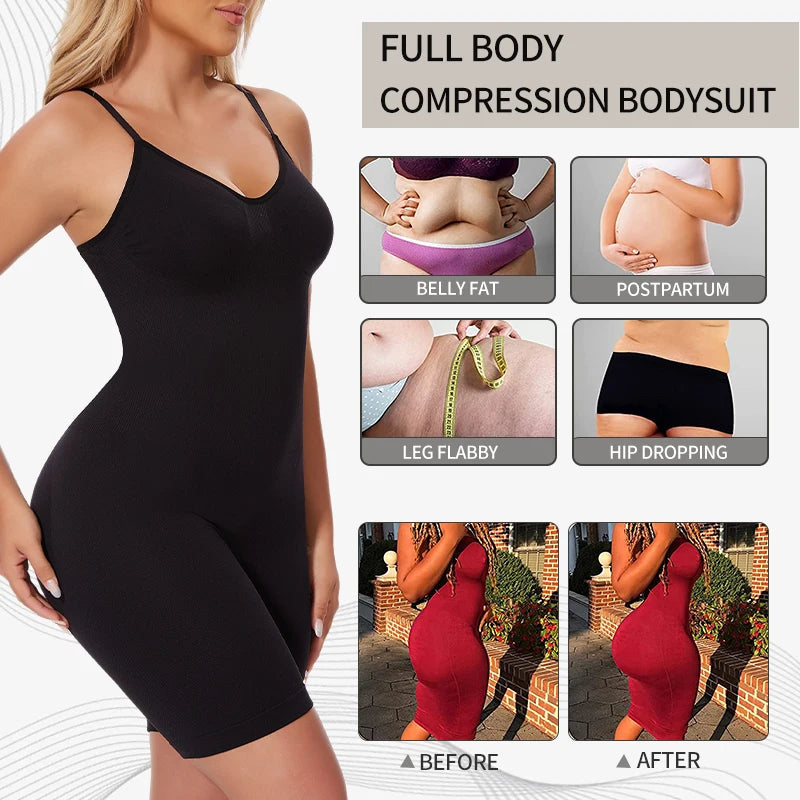 Nuovo Body Shapewear Donna Canotta Controllo della pancia Shaper completo del corpo Pantaloncini anti sfregamento Dimagrante Vita Trainer Butt Lifter