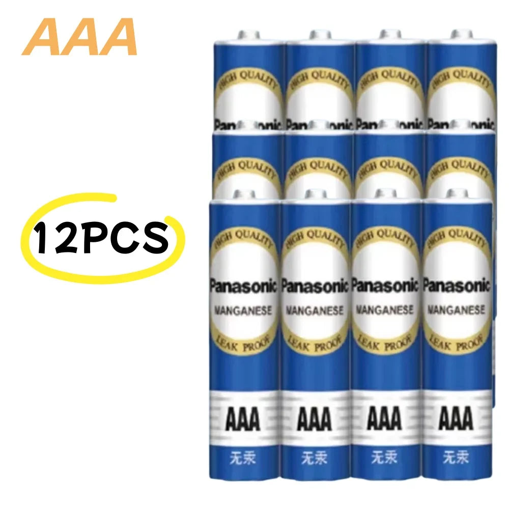 Batterie al carbonio usa e getta Panasonic 1.5V AAA AA ad alta capacità, adatte per giocattoli, telecomandi, mouse wireless, ecc.