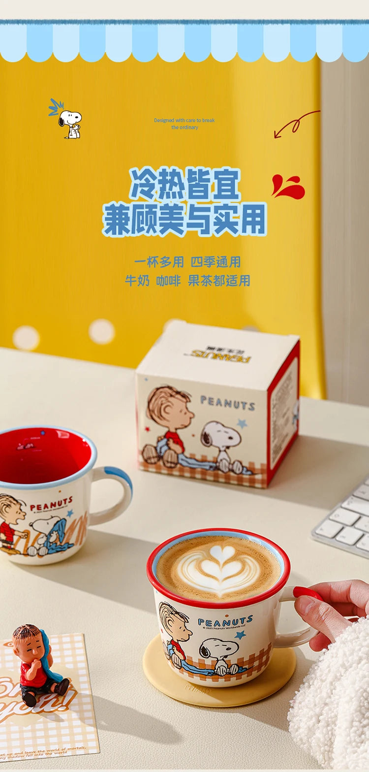 Set di Tazze in Ceramica Colorata da 340Ml con Snoopy, Design Carino con Manico, Bellissima Tazza per Caffè e Acqua per Casa e Ufficio, Regalo di Compleanno per Bambini