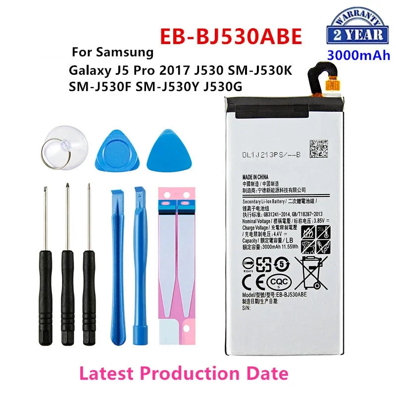 Nuovissima batteria EB-BJ530ABE da 3000 mAh per cellulare Samsung Galaxy J5 Pro 2017 J530 SM-J530K SM-J530F SM-J530Y + strumenti