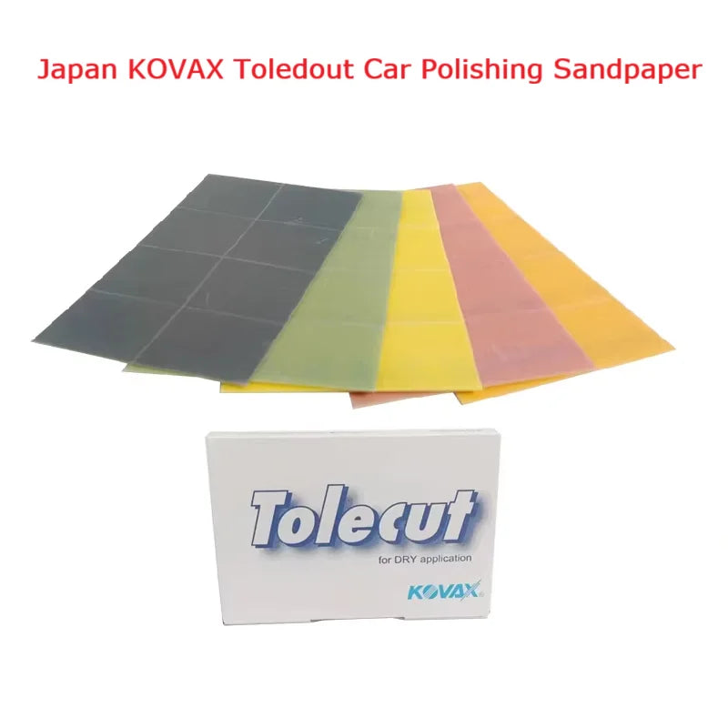 Set di Carta Abrasiva per Lucidatura Auto KOVAX Giapponese, 8 Pezzi, Grana 800-3000, Fogli Abrasivi per Riparazione Vernice e Finitura Liscia
