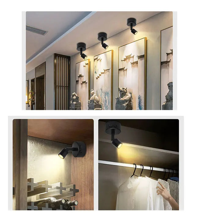 Lampada LED Ricaricabile USB da 3W con Ventosa, Luce d'Accento LED 4000K, Luce Focalizzata per Esposizione, Quadri, Armadi