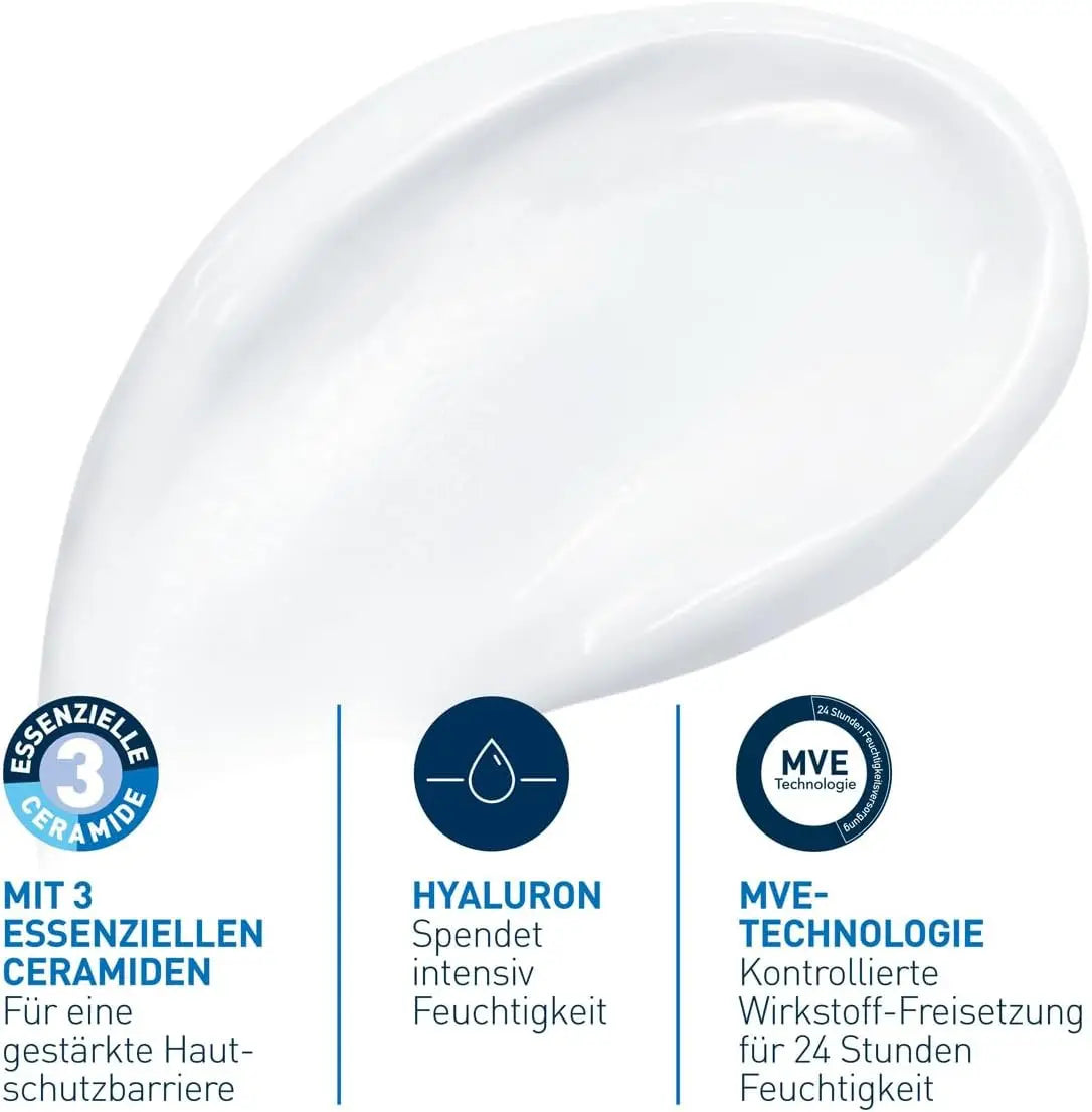 Crema Idratante CeraVe 340g Senza Profumo, Crema Quotidiana per Viso e Corpo con Ceramidi per la Cura della Pelle Secca