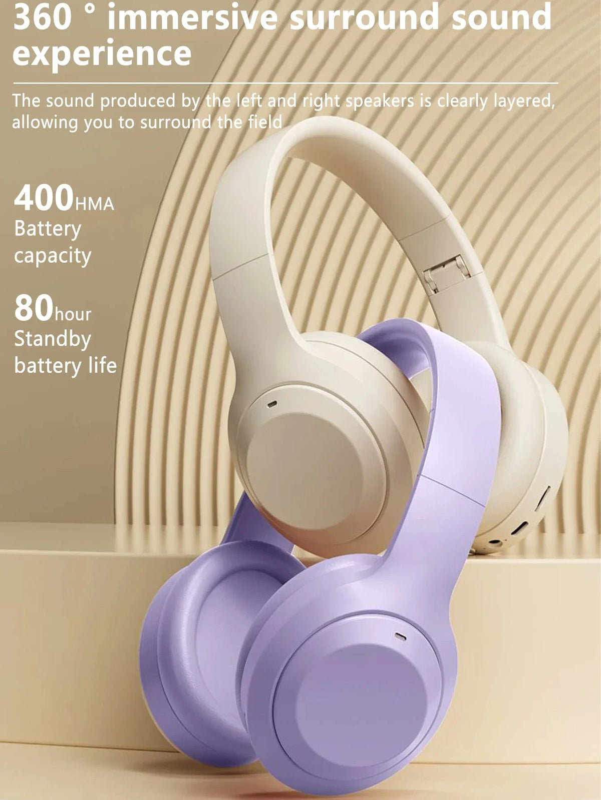 Auricolari Bluetooth wireless Lenovo Cuffie wireless pieghevoli per computer Cuffie da gioco con audio stereo Android e iOS