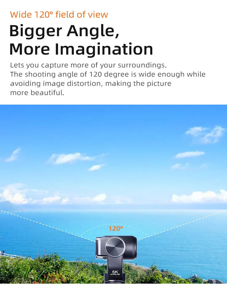 Videocamera tascabile ORDRO M5 5K Action Videocamera Vlog con grande touchscreen per visione notturna IR a infrarossi con telecomando per treppiede SDcard