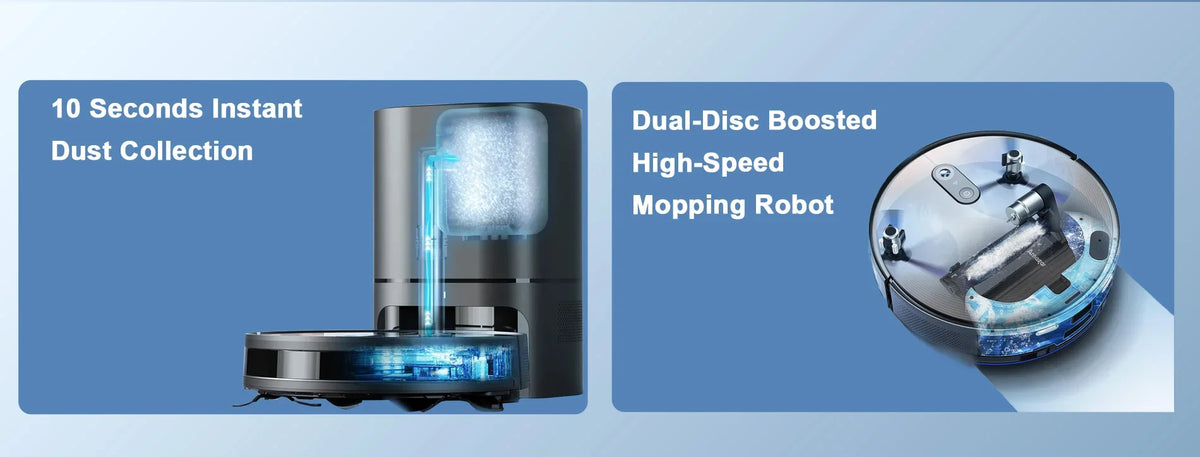 Robot Aspirapolvere Arnagar S9 con Svuotamento Automatico, Raccolta Polvere, Funzione Lavapavimenti, 8000Pa, 4800mAh, Basso Rumore, Controllo tramite APP per la Pulizia Domestica