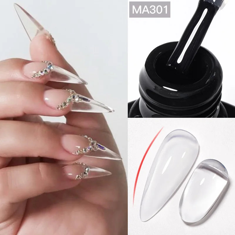 MEET ACROSS 7ml Gelatina Nuda Shimmer Base in gomma Gel Glitter Rosa Viola UV/LED Nail Art Vernis Gel Smalto per manicure Unghie FAI DA TE