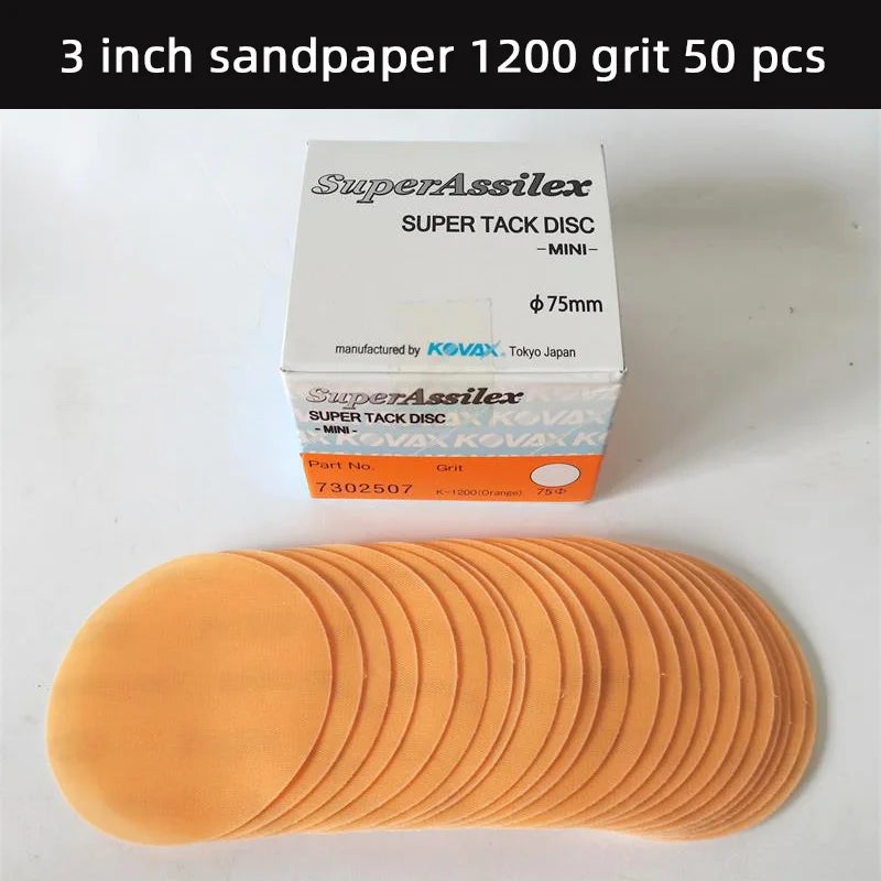 Disco abrasivo floccato rotondo giapponese KOVAX da 3 pollici, carta morbida opaca, lucidatura della superficie della vernice per auto, diametro 75 mm