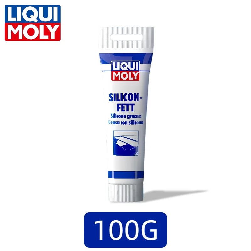 Liqui Moly 3312 Grasso Siliconico 100g, Lubrificante Dielettrico Trasparente per Guide Tettuccio Apribile, Binari Sedili, Cerniere Porte, Guarnizioni in Gomma