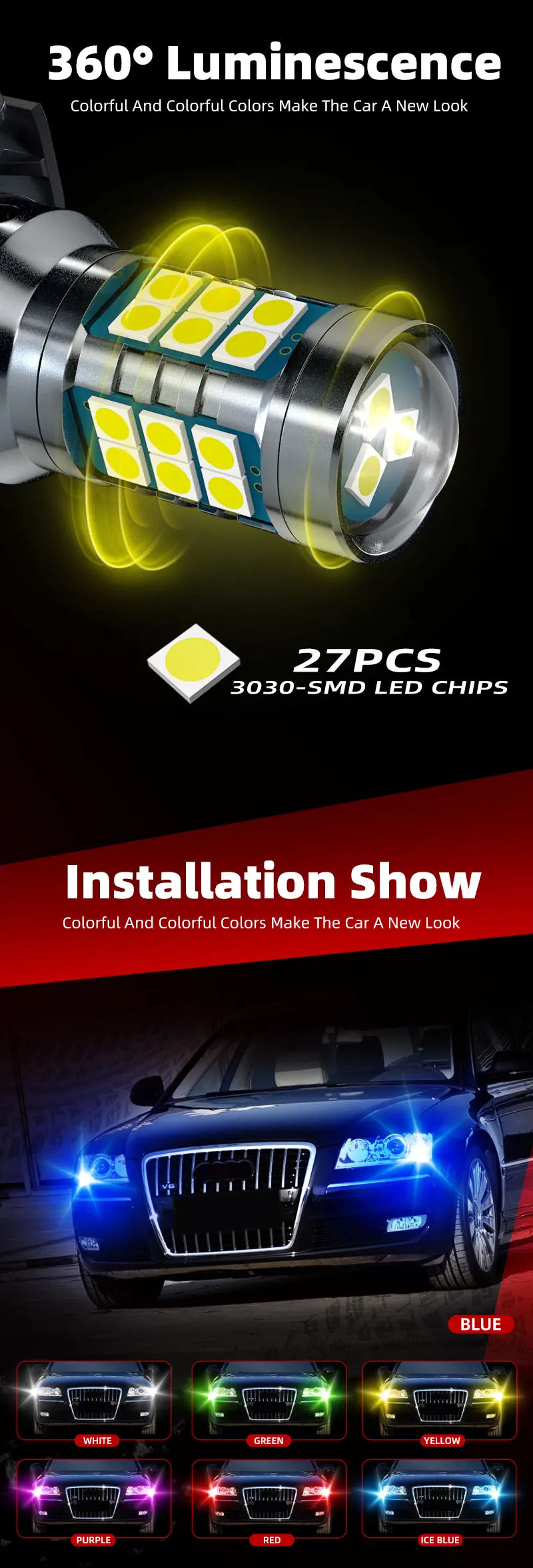 2pca 3157 Car LED Blub Daytime Running Light DRL nessun errore per Chevrolet Captiva Sport Malibu 7 Colorado Avalanche Suburban Tahoe