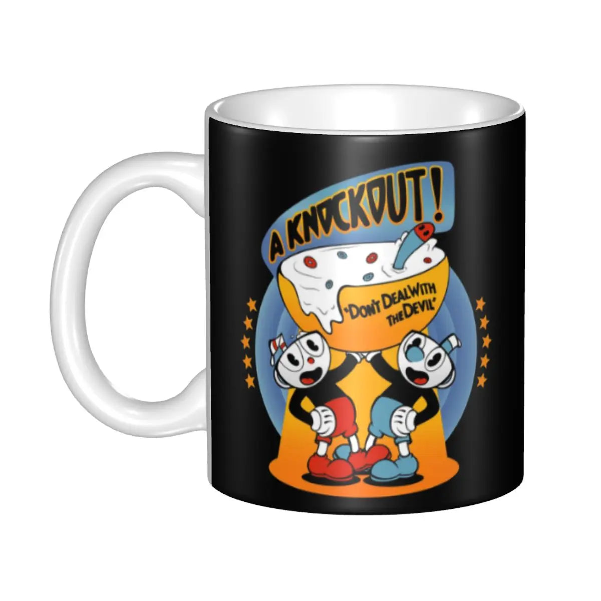 Tazze da caffè personalizzate CupHead e MugMan personaggi dei videogiochi elettronici fai da te tazza da tè al latte in ceramica