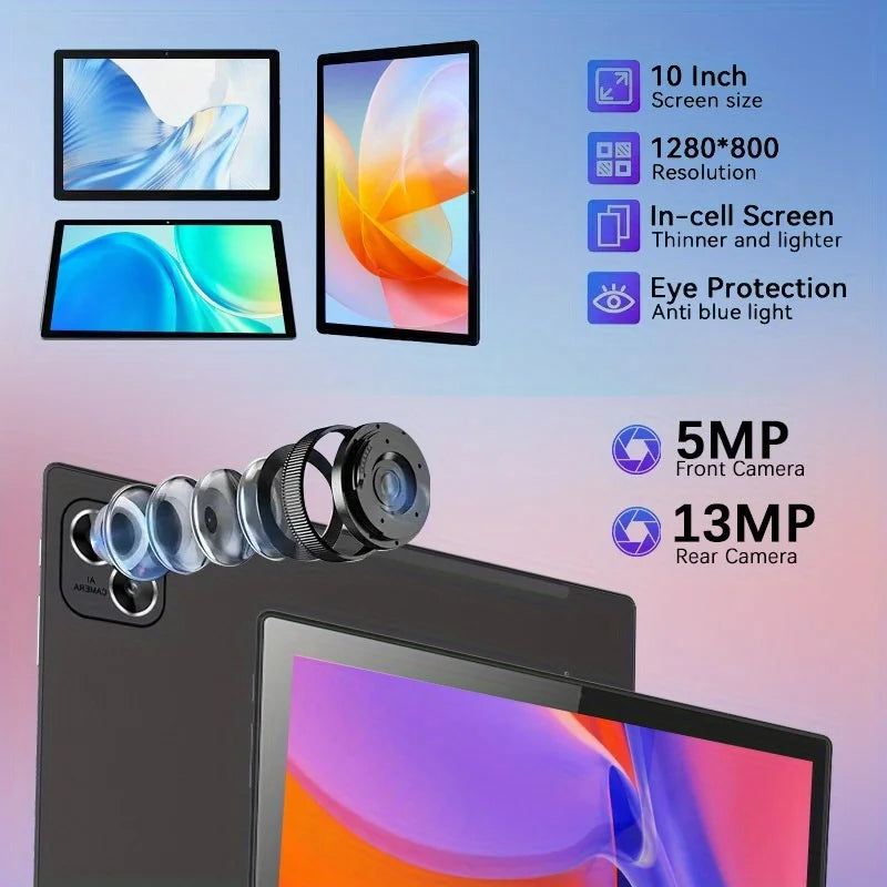 KOOMDIGI T30 PRO Tablet PC 2-in-1 da 10,1 pollici, Android, 6GB RAM, 128GB ROM, 4G LTE, WiFi 2.4G+5G, doppia fotocamera 5MP+13MP con custodia rosa, penna stilo, tastiera e mouse