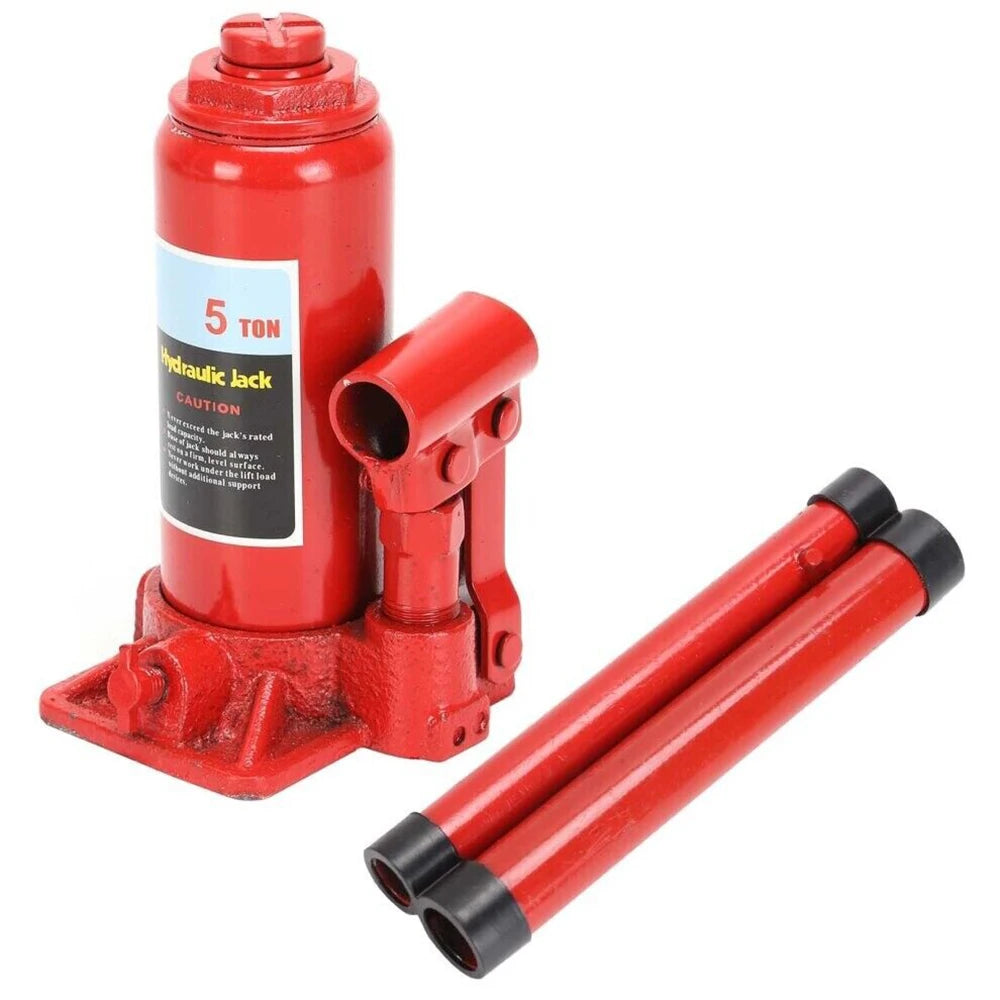 Martinetto idraulico a bottiglia da 5 tonnellate – Sollevatore verticale per riparazioni auto e sollevamenti pesanti, altezza minima 180 mm, altezza massima 355 mm, altezza di sollevamento 115 mm, peso leggero 2,7 kg, strut