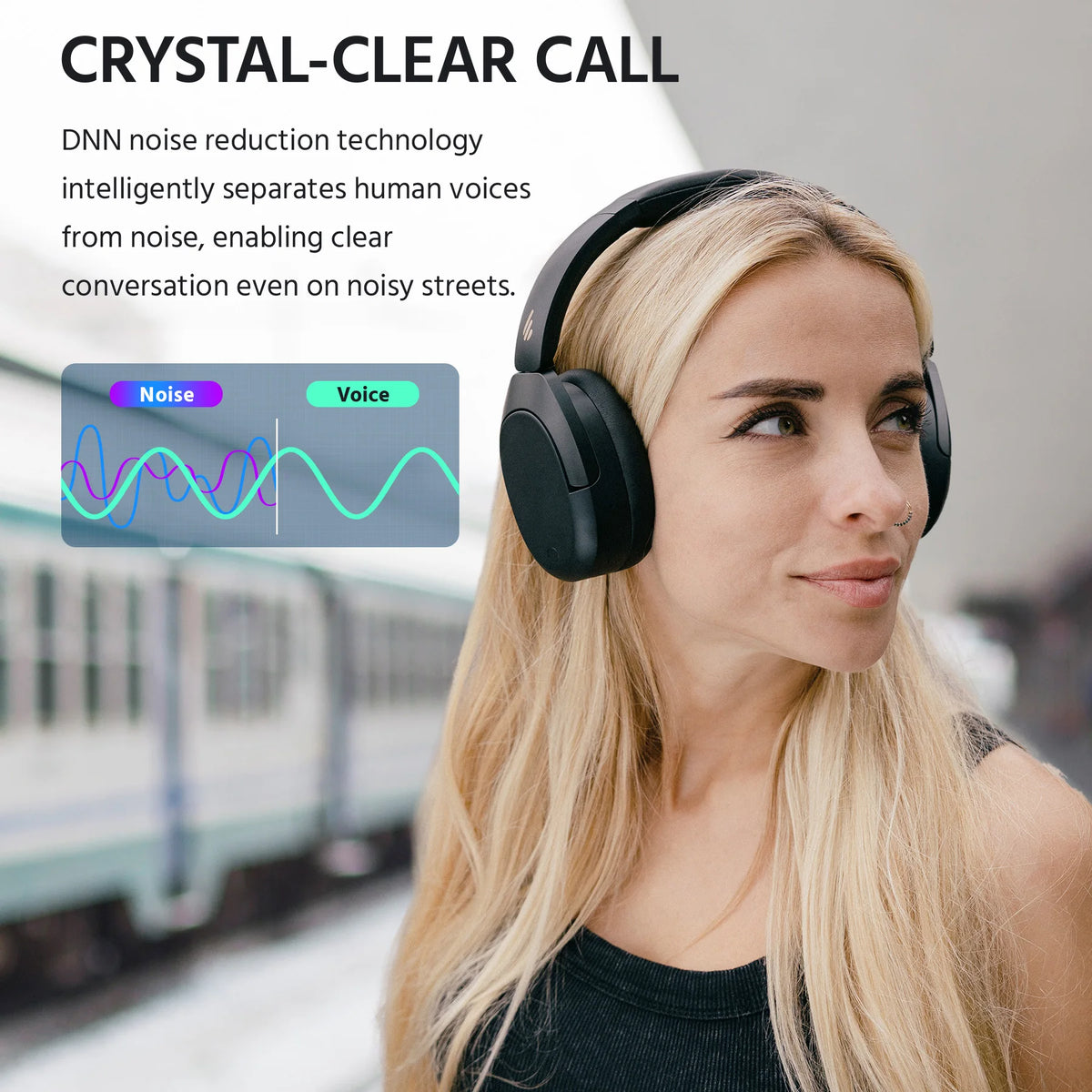 Cuffie Wireless Over-Ear EDIFIER W830NB - ANC -45dB, Hi-Res LDAC, Bluetooth 5.4, 94 Ore di Riproduzione, Ricarica Rapida, Pieghevoli, Chiamate Multipoint AI, App ConneX