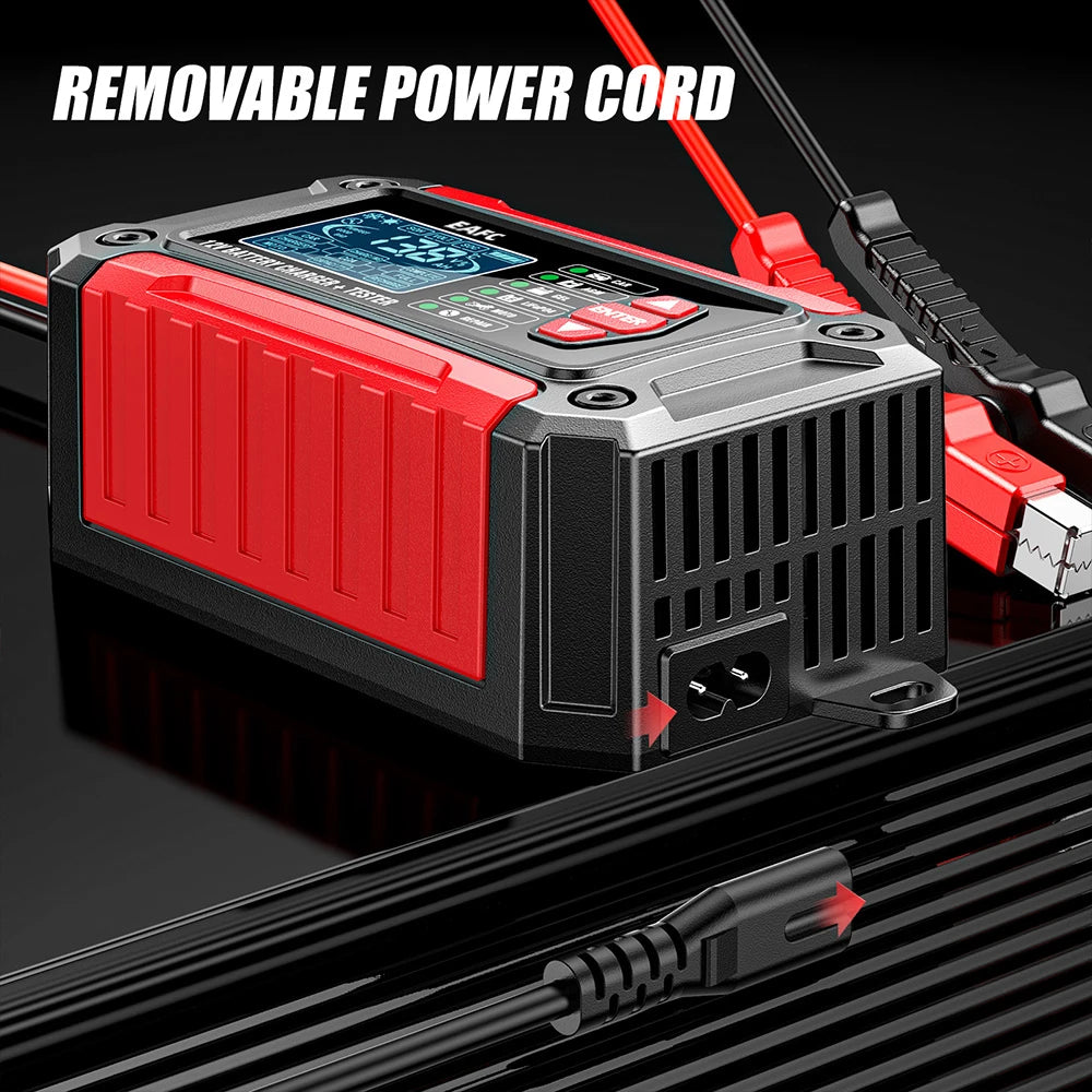 Nuovo 2in1 Smart Caricabatteria per auto Tester del sistema Analizzatore batteria per auto moto per batterie al litio LiFePo4 al piombo acido AGM GEL
